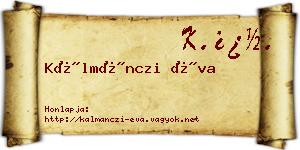 Kálmánczi Éva névjegykártya
